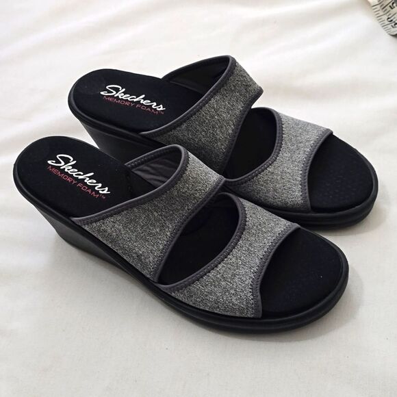 Skechers Memory Foam Wedge Sandals 9.5 - Picture 1 of 8